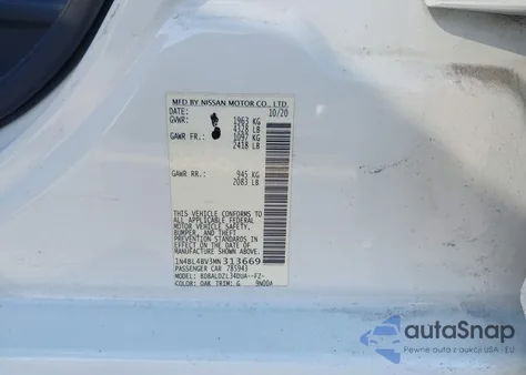 2021 Nissan Altima S Fwd из США, поврежденный, VIN 1N4BL4BV3MN313669